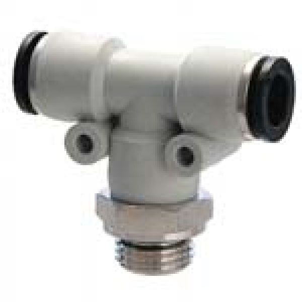 Univer - push-in fitting T-shaped, central, male thread Ø 8mm G1 / 4