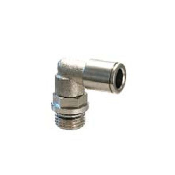 Univer push-in fitting made of nickel-plated brass Angled, swiveling, external thread Ø12 G1 / 2