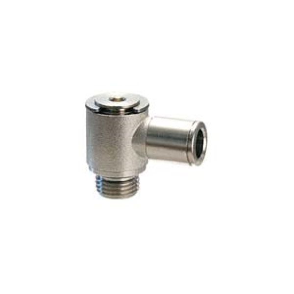 Nickel plated brass push-in fitting Angled, swiveling, cylindrical, head with recessed hexagon socket Ø 5 mm M5