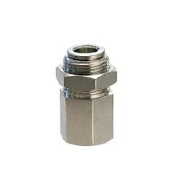 Univer push-in fitting made of nickel-plated brass Bulkhead fitting with threaded connection Ø 6 mm G1 / 8