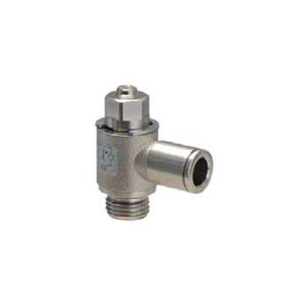 Univer - Throttle check valve, angled, swiveling, screwdriver slot, power supply