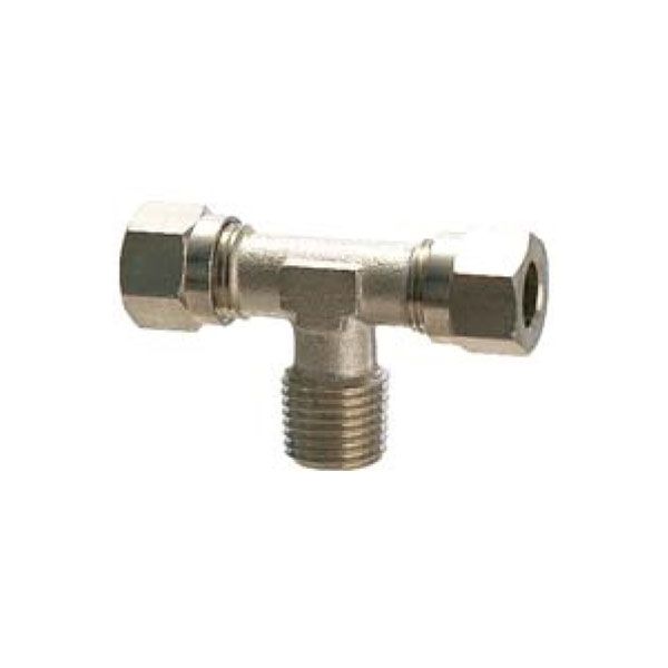 Univer - compression fitting T-shaped, central, external thread, conical