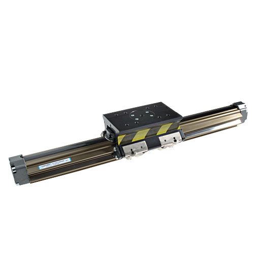 Univer - Series VL1 Rodless cylinders with integrated guides 90 ° Ø 25 ÷ 50 mm Carriage on ball bearing, medium length slide, Ø25 ÷ 40, side connection, Ø32