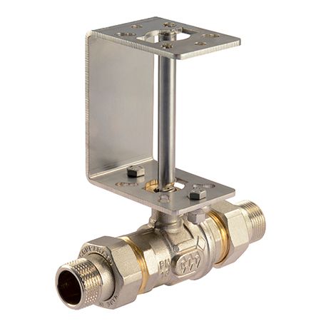 Comparato - Ball valve with spacer for Diamant PRO actuator, full bore, DN15, PN16, 1/2 ", M / M