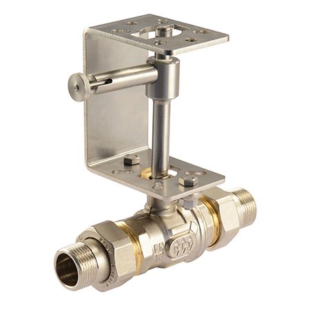 Comparato - Ball valve with spacer and manual override for Diamant PRO actuator, full bore, DN20, PN16, 3/4 ", M / M