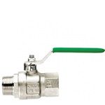 Drinking water ball valve, DVGW / DIN13828 approval, chrome-plated brass, G 1/4 "male x female, green lever handle