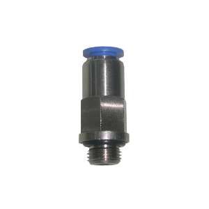 Check valve connector with BSPP and metric thread entry