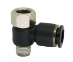 Rotatable female Banjo-L male connector with NPT & UNF thread nickel-plated