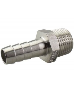 Screw-in hose nozzle, stainless steel, conical, R 1/4 "male thread, hose connection Ø 8mm