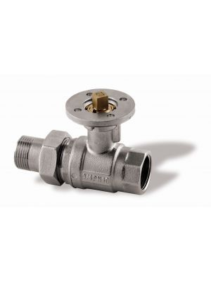 Ball valve in nickel plated brass, full bore, flange ISO 5211,W/M