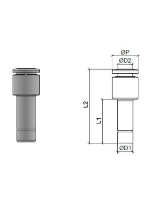 Adpater, stainless steel AISI 316L