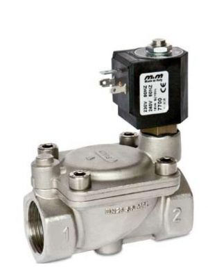 2-way solenoid valve, G 3/4 ", stainless steel, normally closed, servo-controlled