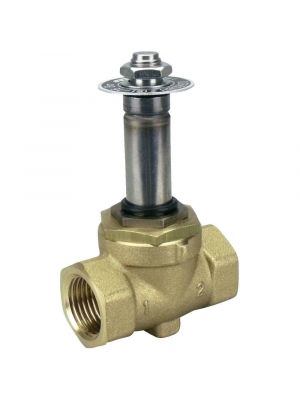 2-way solenoid valve, positively controlled, G 1/4 ", brass, normally closed
