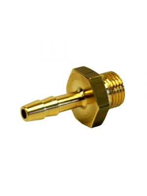 Screw-in hose nozzle, brass, cylindrical, G 3/4 "male thread, hose connection Ø 16mm
