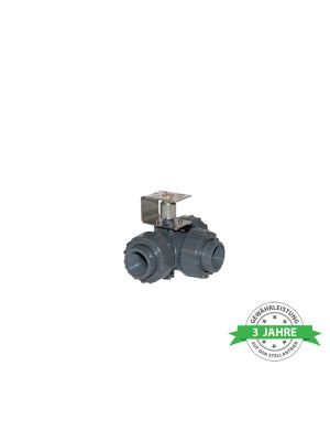 Comparato - 3-way ball valve for Diamant PRO actuator, full bore, with spacer, DN10, PN16, 3/8 ", W / W / W