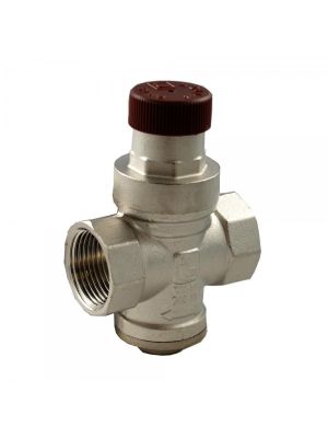 Water pressure regulator, nickel-plated brass, G 3/4 ", control pressure 3 bar, operating pressure 0 - 15 bar