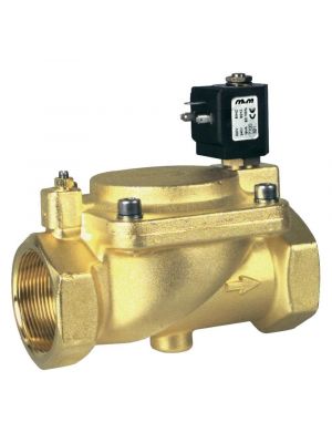 2-way solenoid valve, G 1 1/2 ", brass, servo-controlled