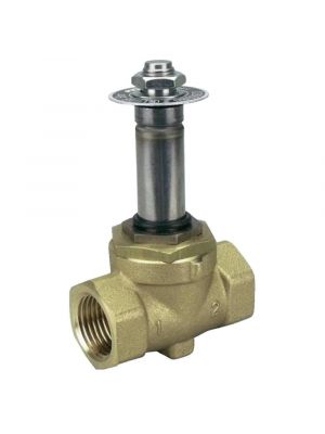 2-way solenoid valve, G 3/8 ", brass, servo-controlled