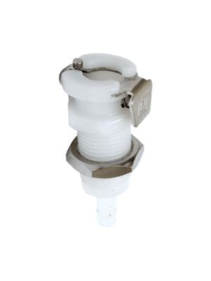 Bulkhead quick connector with hose connection