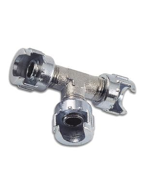 T-piece with knurled nut