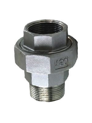 Male & female thread fitting in 3 parts