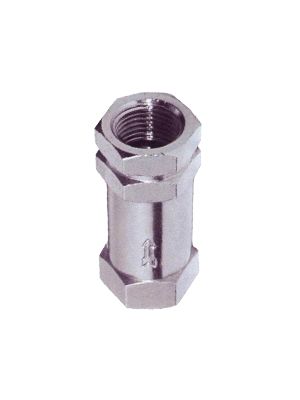 F / F check valve with ball BSPP and metric thread nickel brass PN 10