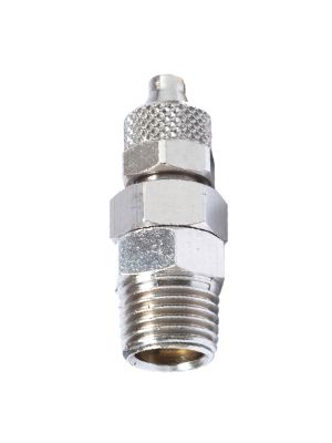 Swiveling quick connector with BSPT male thread