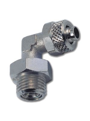 Swiveling L quick connector with BSPP male thread
