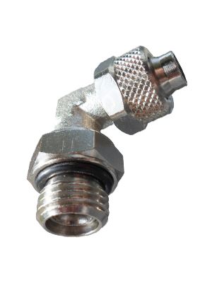 Swiveling L-quick connector with BSPP male thread and O-ring