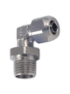 Swiveling L quick connector with BSPT male thread