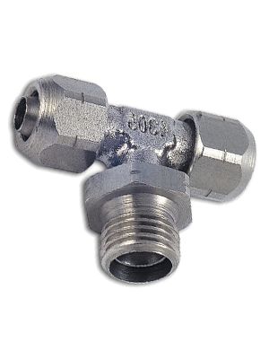 Swiveling T-quick connector with BSPP external thread