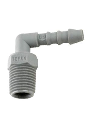 L-hose connector male with NPT male thread