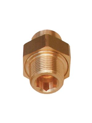 Double nipple with yellow brass BSPT thread