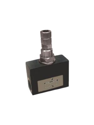 Bidirectional female flow regulator with BSPP thread made of aluminum