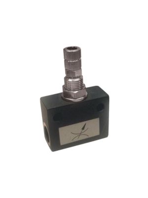 Unidirectional female flow regulator with BSPP thread aluminum