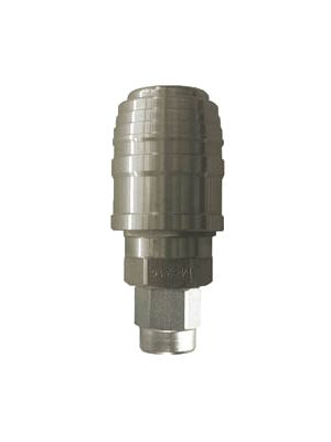 Quick coupling connector with push-in fitting