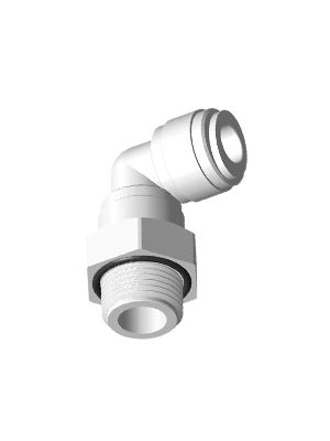 Swivel male L-connector with BSPP thread