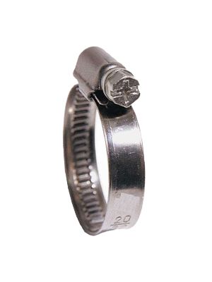 Screw thread hose clamp to DIN 3017, belt width 9 mm, housing made of Inox AISI 430, screw made of galvanized steel