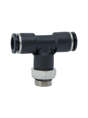 T-connector with BSPP and metric thread nickel-plated