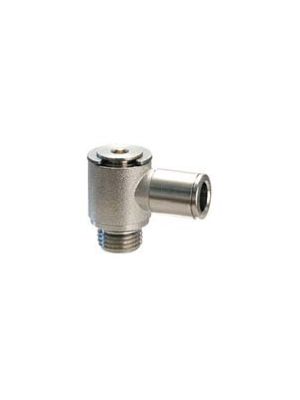 Nickel plated brass push-in fitting Angled, swiveling, cylindrical, head with recessed hexagon socket Ø 5 mm M5