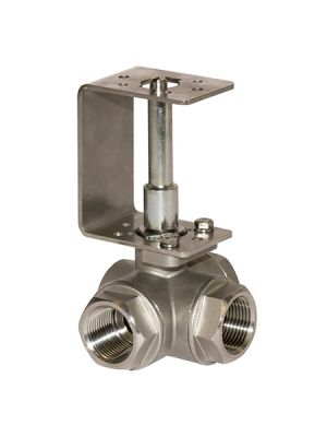 Comparato - Ball Valve with Spacer for Diamond PRO Actuator, Stainless Steel (Aisi 316), T Bore, Full Through, DN15, PN25, 1/2 '', W / W / W