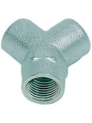 Screw-on fitting, Y-piece, nickel-plated brass