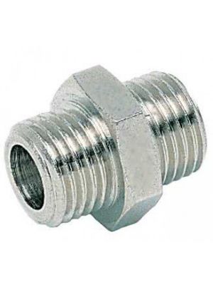 Double nipple fitting, nickel-plated brass