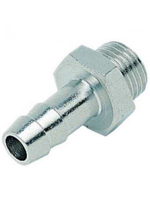 Screw-in hose nozzle, with external thread, nickel-plated brass