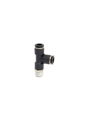 Side swivel T-connector with NPT & UNF thread nickel-plated