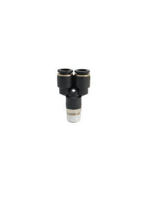 Rotatable male Y-connector with NPT & UNF thread nickel-plated